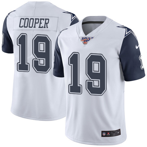 Men's Dallas Cowboys 100th #19 Amari Cooper White Vapor Untouchable Limited Stitched NFL Jersey
